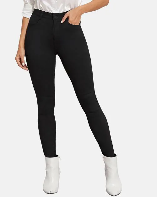 BuyNewTrend Black Denim High Rise Women Skinny Jeans