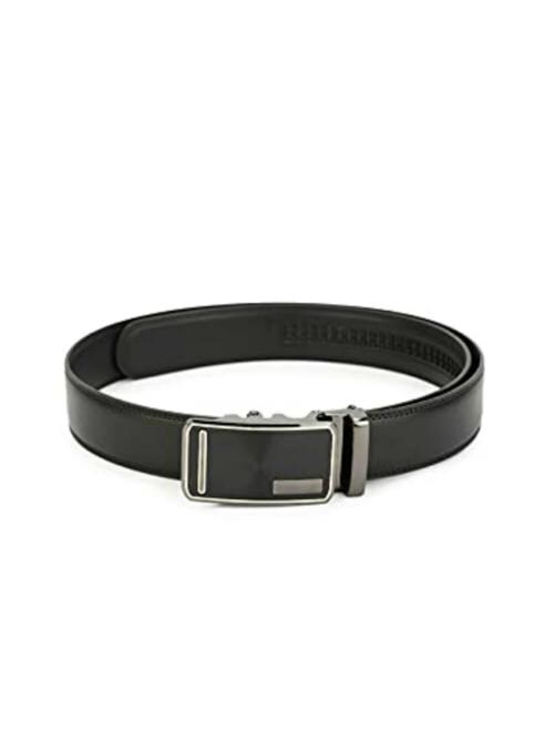 Pacific Gold Men Black Leather Belt