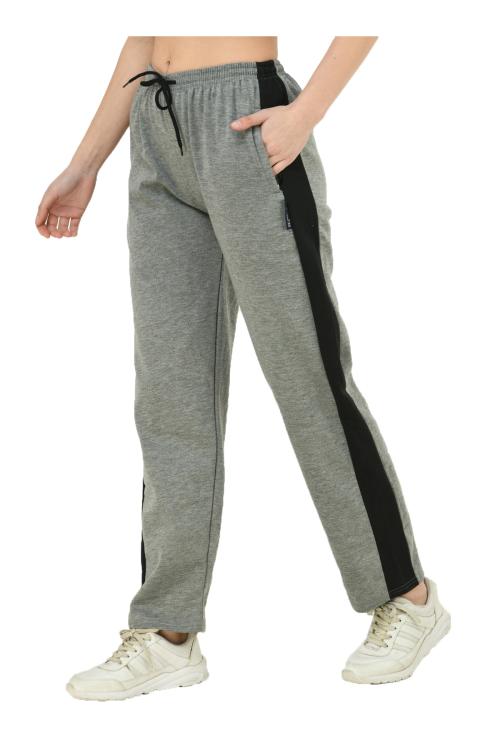 KAYU Women Fleece Solid Lowers Trackpants for Winters (Pack of 1) Grey