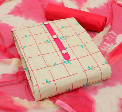 Panzora Khadi Cotton Unstitched Salwar Suit Dress Material