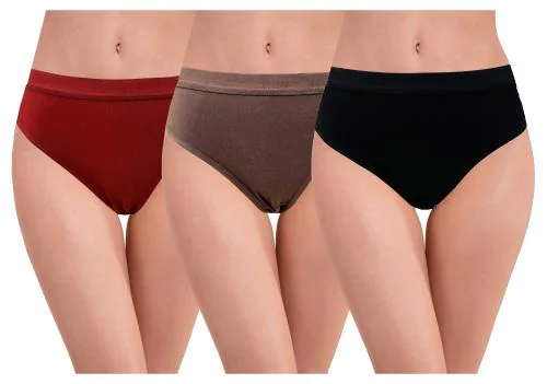 RC. ROYAL CLASS Women's Pure Cotton Hipsters Multicolored Strechable Panty(Pack of 3)