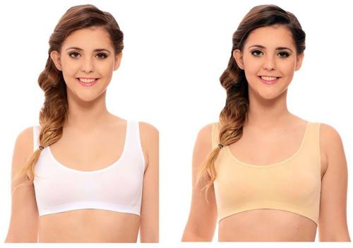Texello Multicolor Cotton Blend Pack of 2 Women Sports Non Padded Bra