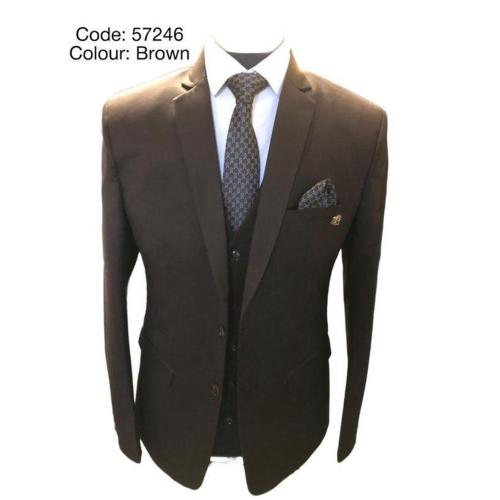 Black Pepper Brown L Western Wear 5 Pcs Mens Suit