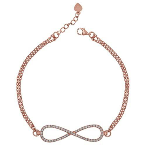 GIVA Sterling Silver Rose Gold Infinity Bracelet For Women