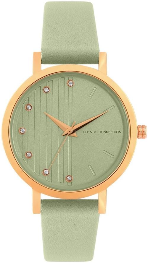 French Connection Analog Green Dial Green Strap Watch For Women