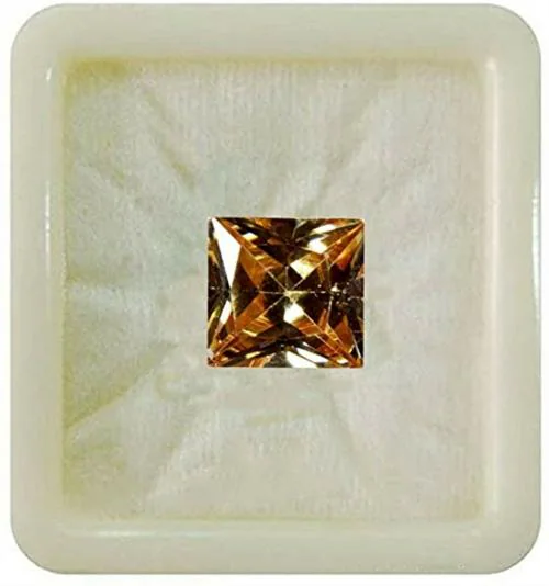 55Carat Brown Cubic Zircon at Wholesale Rate 6.25 Ratti 5.68 Carat Square Jarkan Loose Gemstone 1 Pcs