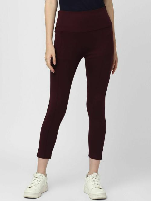 UrbanMark Women Wine High Rise Skinny Fit Stretch Jeggings