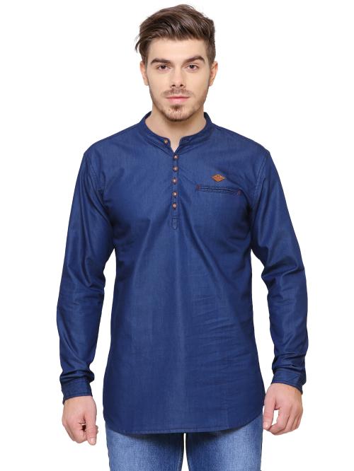 Kuons Avenue True Blue Men's Denim Kurta