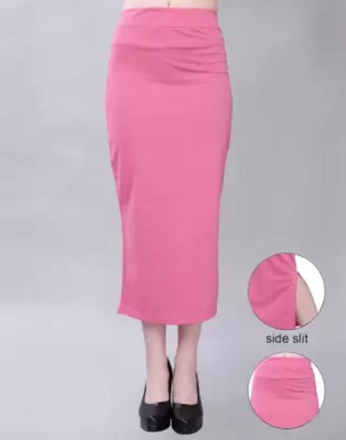 Buy Shayonam Women Light Pink Lycra Solid Saree Shapewear (XS) Online