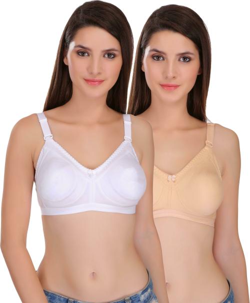 Featherline Women Multicolor Polycotton Pack of 2 Bra ( 42B )