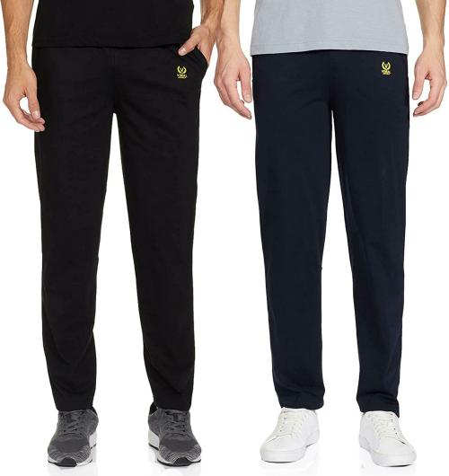 Buy Vimal Jonney Men Multicolor Solid Pure Cotton Track Pants (Pack of