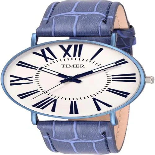 TIMER Analog Slim Two Hands Nylon Strap Watch for Men