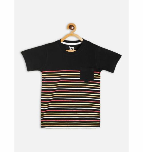 THE INDIAN KIDS boys printed t-shirt(black,pack of 1)
