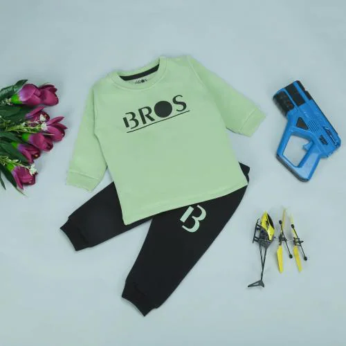 3BROS Baby Boys & Baby Girls Casual Sweatshirt tshirt and Pajama (12-18 Month,Olive)