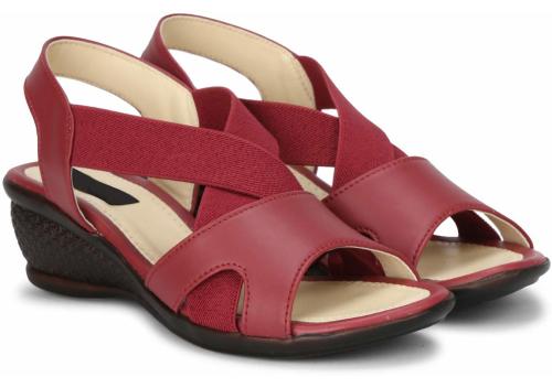 DYMO's Trendy & Comfortable Red Heel Sandals For Women