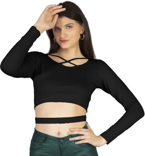 AD2CART VA4388 Womens CHEST XNeck Full sleeve crop top