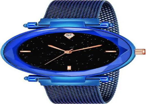 Mr.Mandaviya Fashions Hub Black Dial Blue Strap Analog Wrist Watch for Women