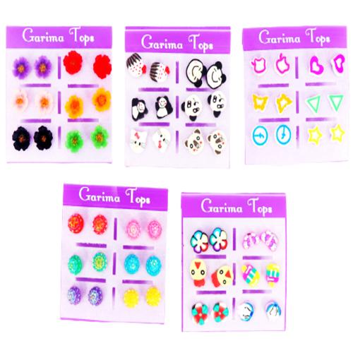 Honbon Latest Artificial Jewellery Stud Earrings/Kan Ke Tops for Girls and Women (30 Pairs )