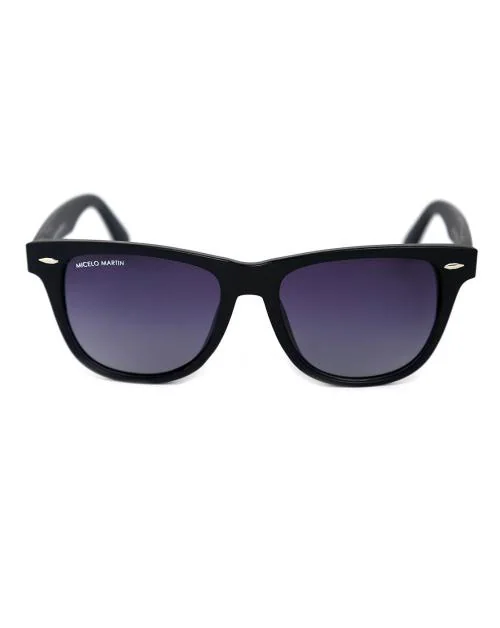 Vintage Wayfarer Sunglasses for Men and Women, Unisex Polarized 100% UV Protected Sunglasses, Goggles, Large Size, Matt Black Frame with Grey Lens by Micelo Martin, Gifts for Men, Women, Birthday