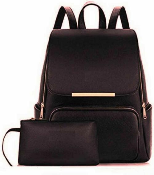 SAHAL Brown PU Leather Backpack 10 L