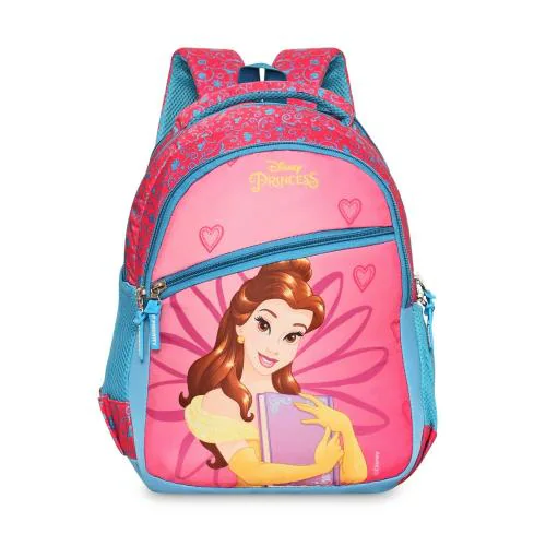 Priority Disney Princess Belle Printed Polyester School Backpack For Kids | Specially School Bag For Girls (Small | Pink)