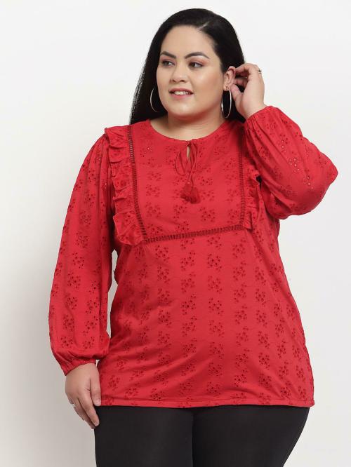 plusS Women Red Printed Top