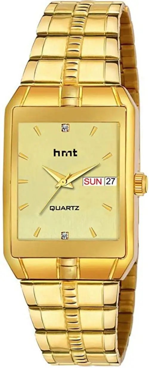 hrnt Analog Gold Dial and Strap Watch for Men (HMTG-G9052)