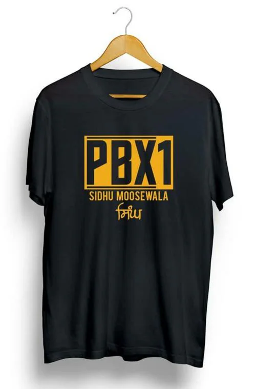 Hashtruck Men And Women Black Cotton Sidhu Moosewala Ak47 T-Shirt (L)