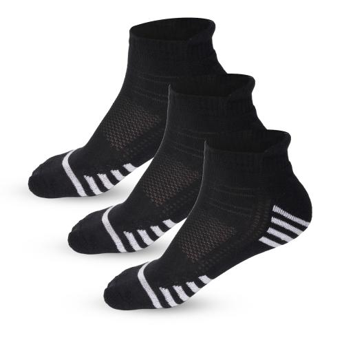 Spongy Ankle Socks for Men| Made With Durable Breathable Cotton I Ideal for Casual Wear I Running I Sports I BLACK-Pack of 3pcs I Free Size