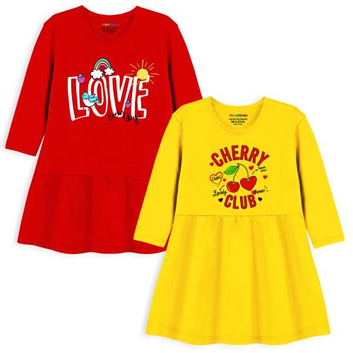 Trampoline Girls Midi/Knee Length Casual 3/4 Sleeve Dress (Pack of 2)