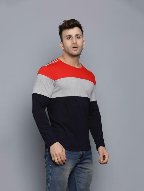 Rockhard Round Neck Full Sleeve Color Block Tshirt