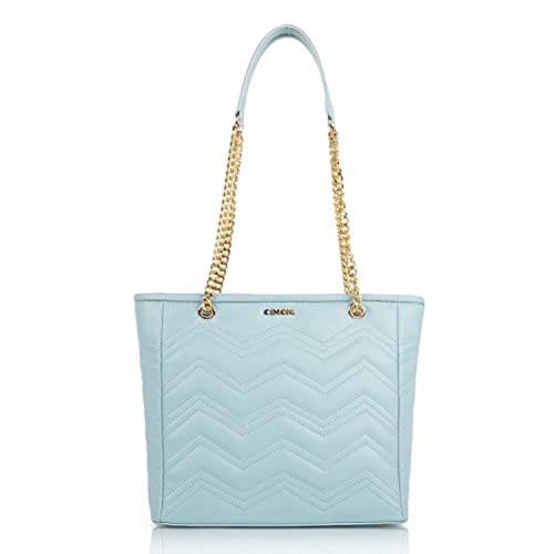 CIMONI Synthetic Vegan Leather Elegant Chain Top Handle Handheld Unique Design Women Handbag