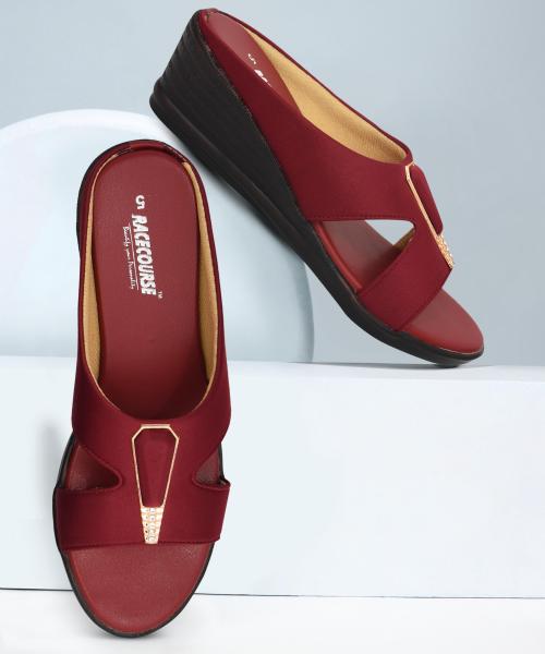 Racecourse Maroon Heels for Women