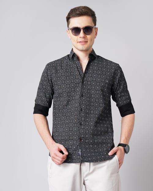 Paul Street Black Mandala Print Shirt