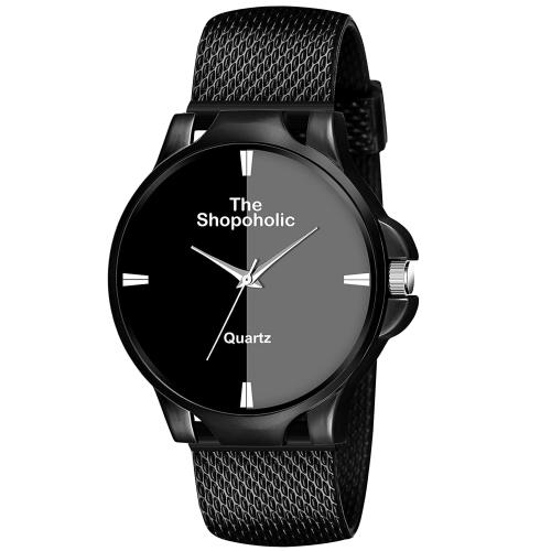 Buy The Shopoholic Analog Black Dial Black Strap Watch For Men Online