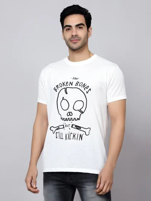ENGLO Tshirt | ENGLO Men Danger White Round Neck T-shirt T-Shirt | T-Shirt for Men | Mens T-Shirt | Printed Men Tshirt
