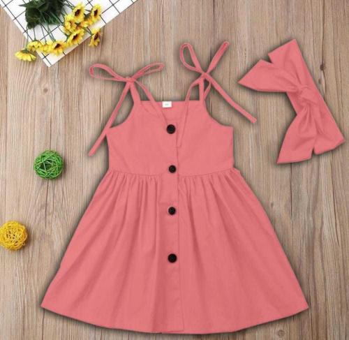 KACHHOT Baby Girls Pink Self Design Rayon Midi Knee Length Casual Dress (2-3 Years)