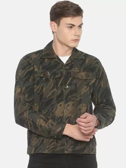 OJASS Full Sleeve Men Denim Jacket (Camouflage) - JioMart