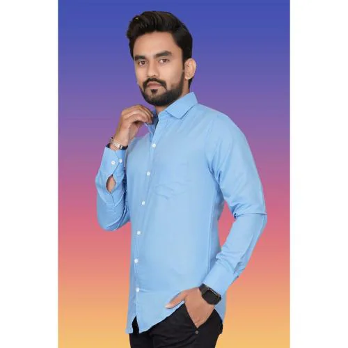 KALANABH A sky blue shirt looks blue to our eyes because it reflects more blue light compared to other colors with kena fashion ( PACK OF 1 PIECES SIZE- M)