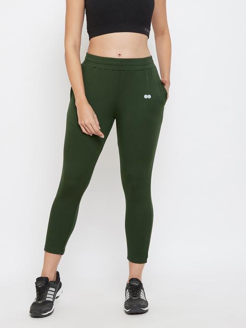 Clovia Women's Green Solid Polyamide Single Tights