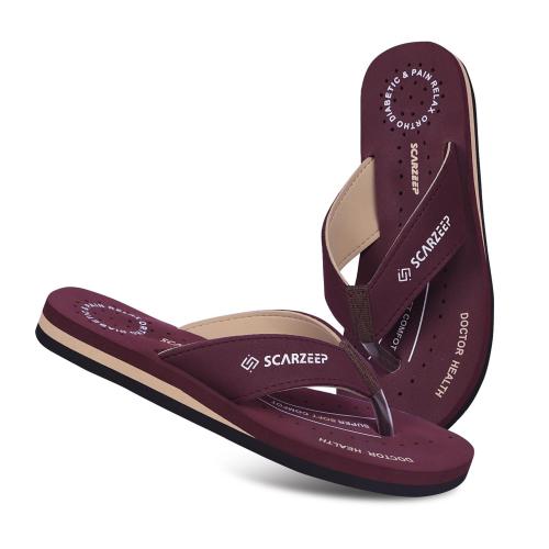 Buy Scarzeep Women Ego Ortho Step Ortho Slipper 4 Uk (Cherry) Online