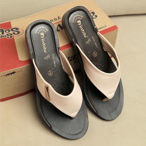 INBLU WE CARE FOR YOUR FEET Women Ivory Flat Sandal I Lightweight I Anti-skid (BM14)