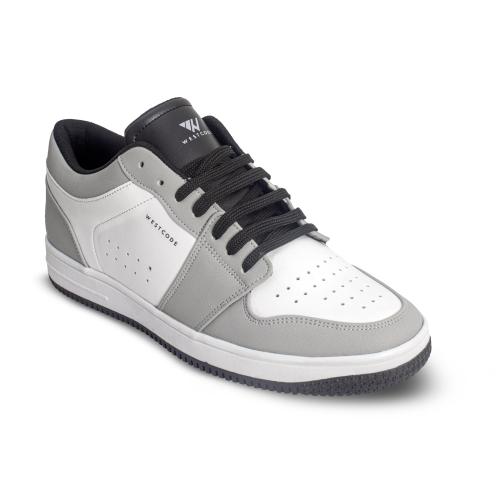 Westcode JD-93 High Comfort & Light Weight Sneaker Shoes with Soft PU Upper & TPR Outsole, Sneakers for Men & Women (White/Dark Grey, Size 9)