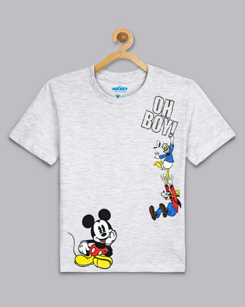Kidsville Boys Mickey & Friends Printed Grey Tshirt