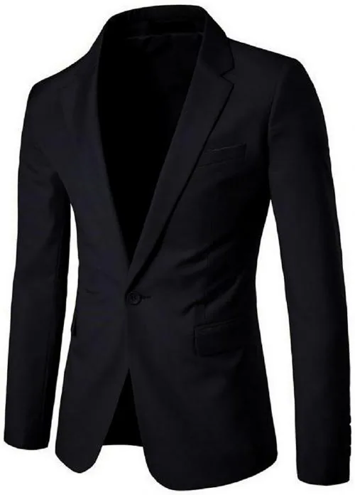 Buy Trulyfeb Men Black Solid Cotton Blend Blazer Online at Best Prices
