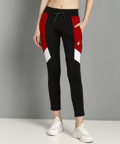 PKR SPORTS Colorblock Women Black Track Pants
