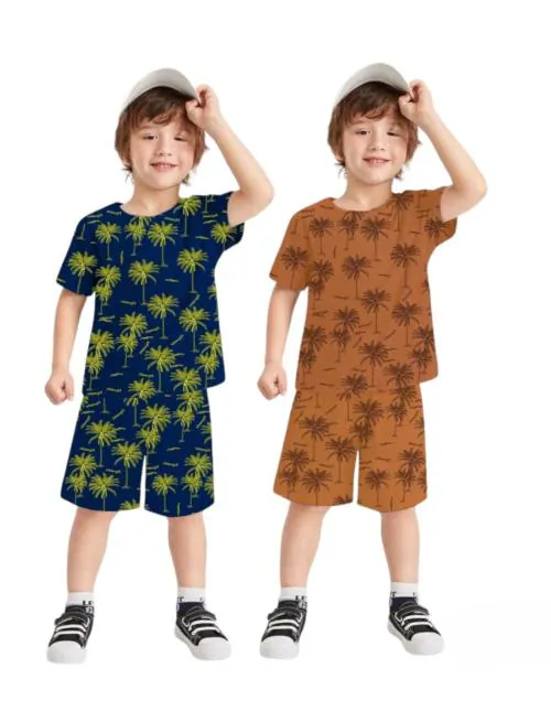 METRO STITCH Trending Cord Summer Clothing Set For Boys&Girls (PACK OF 2) 4-5 Y