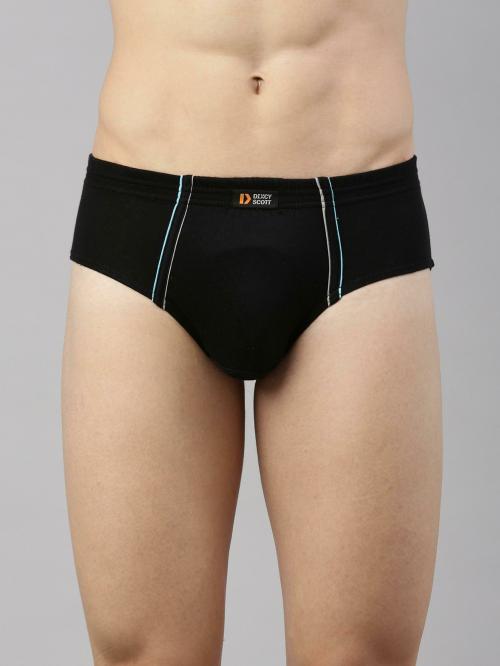 Dixcy Scott Originals Men's Black Solid Cotton Briefs