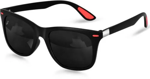 PIRASO Riding Wayfarer, Clubmaster and Sports Full Frame Black Sunglasses (Men and Women) - L