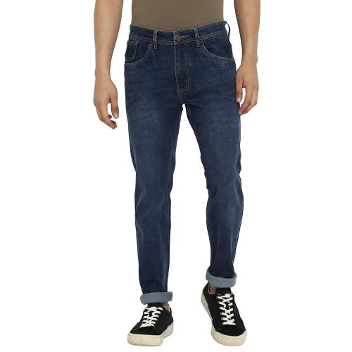 Buy Red Chief Solid Slim Fit Blue Poly Cotton Lycra Casual Jeans for